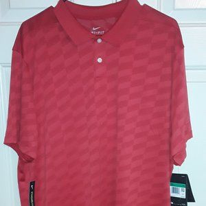 Nike Dri Fit Red Golf Shirt